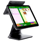 Cash Register POS System Point of Sale System POS Terminal with Touch Screen 15” & Customer Screen 9.7”, CPU J1900, 4GB RAM, 64G SSD, Windows Pro10, WiFi Module for Retail, Restaurant, Small Business