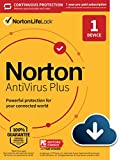 Norton AntiVirus Plus 2021 – Antivirus software for 1 Device with Auto-Renewal - Includes Password Manager, Smart Firewall and PC Cloud Backup [Download]